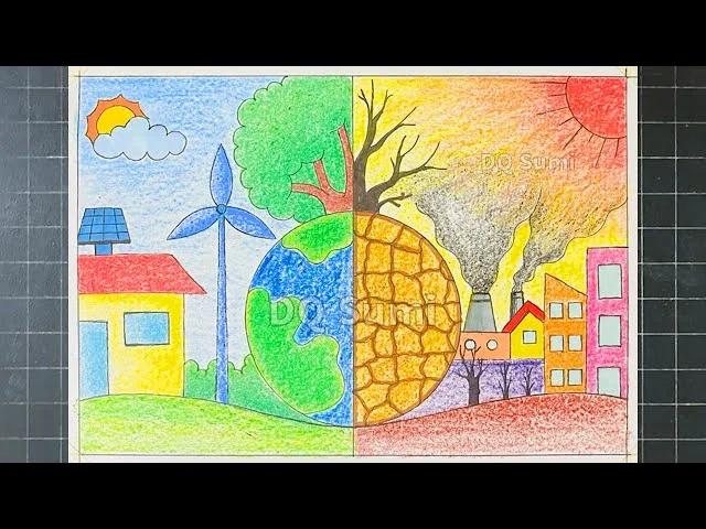 Vẽ tranh bảo vệ môi trường | Vẽ bảo vệ môi trường | Vẽ tranh vì môi trường tương lai | DQ Sumi (5) - YouTube