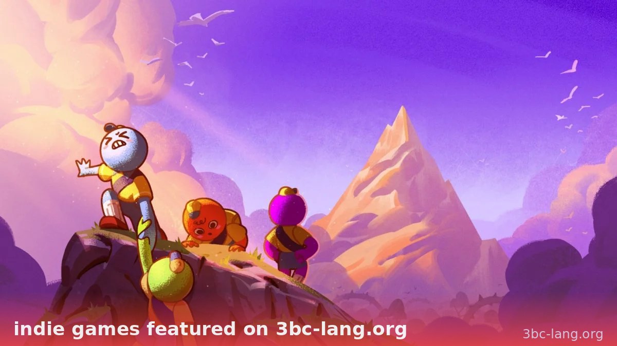 Nhóm nhân vật hoạt hình trong các indie games featured on 3bc-lang.org đang phiêu lưu trên núi