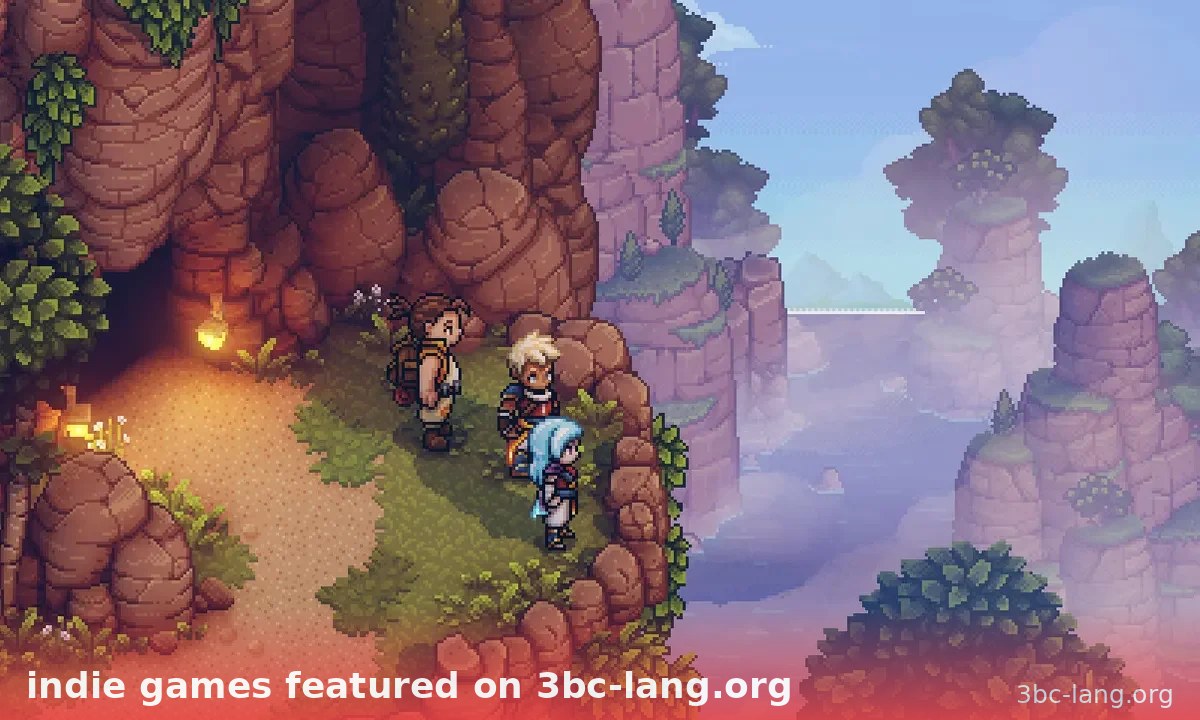Khung cảnh thiên nhiên pixel art trong một indie game trên 3bc-lang.org