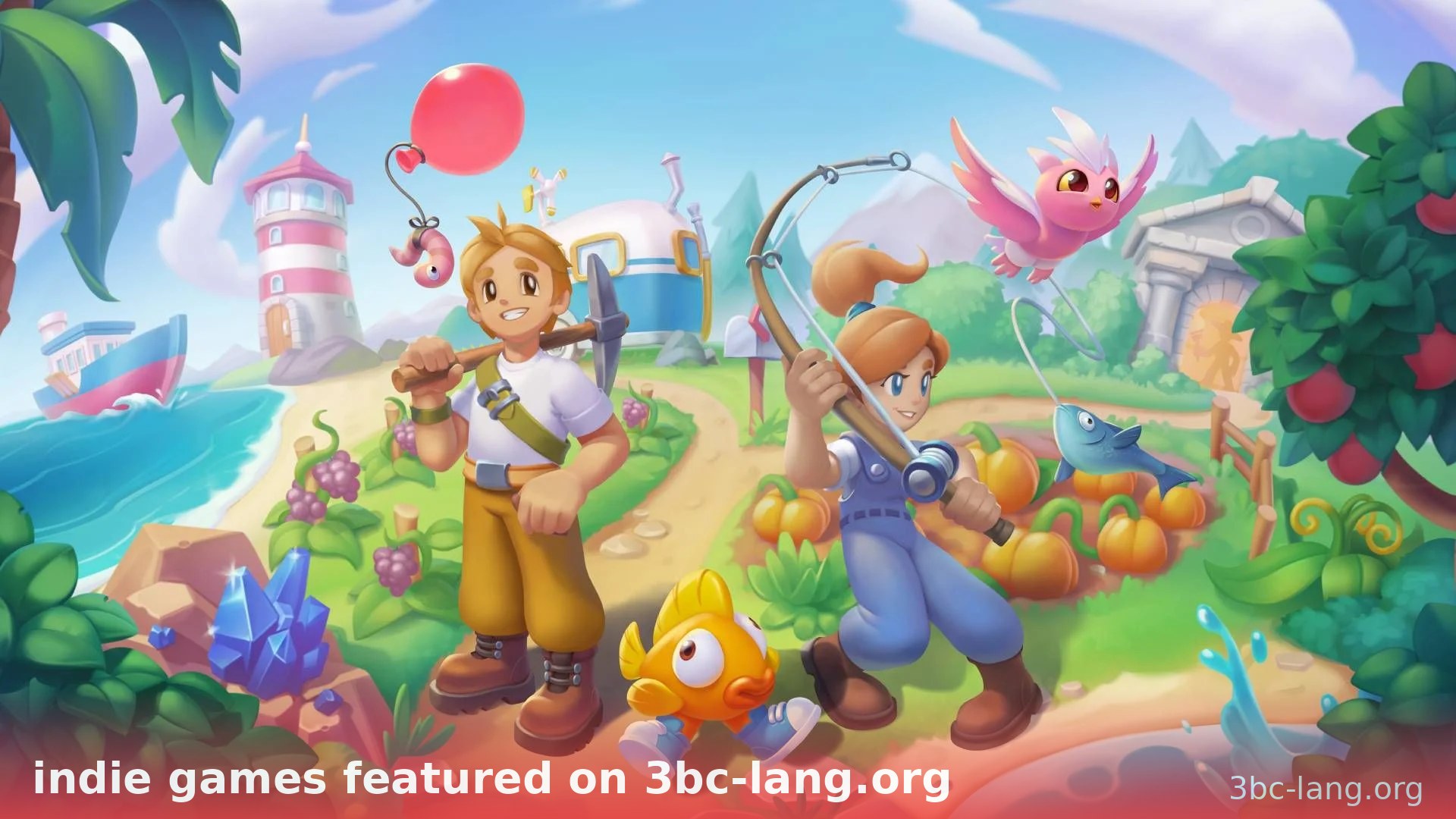 Đồ họa tươi sáng của một indie game mô phỏng trên 3bc-lang.org