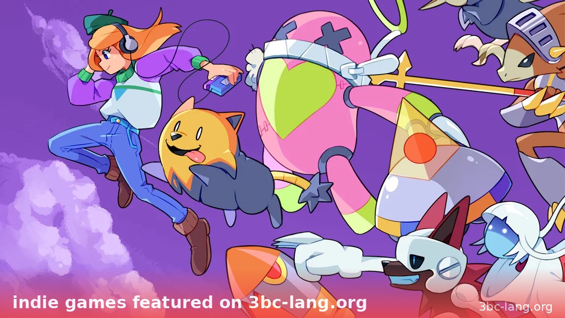 Các nhân vật trong các tựa indie games featured on 3bc-lang.org với phong cách hoạt hình sống động