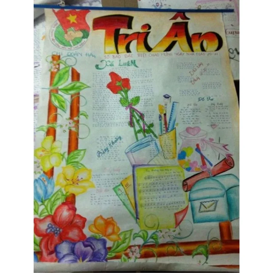 Cách vẽ báo tường đẹp đơn giản để tri ân thầy cô giáo nhân ngày Nhà giáo Việt Nam 20/11.
