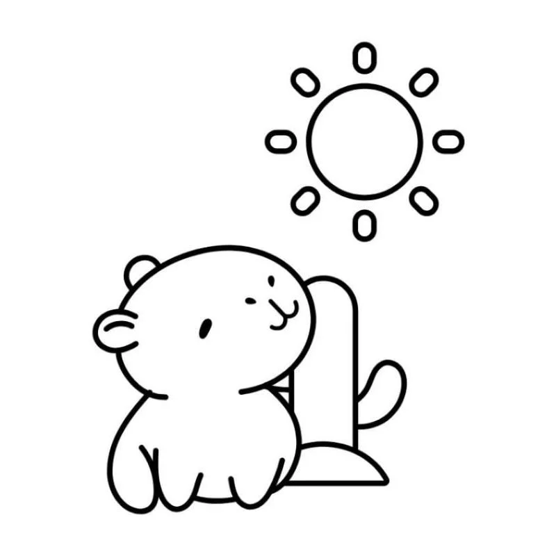 29+ Tranh Tô Màu Capybara Dễ Thương Rõ Nét Cho Bé