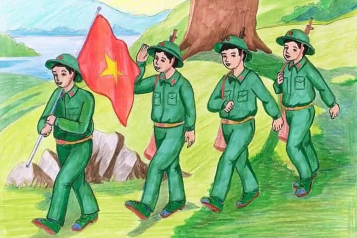 Cách vẽ chú bộ đội vừa đơn giản lại dễ dàng cho các bé (2)