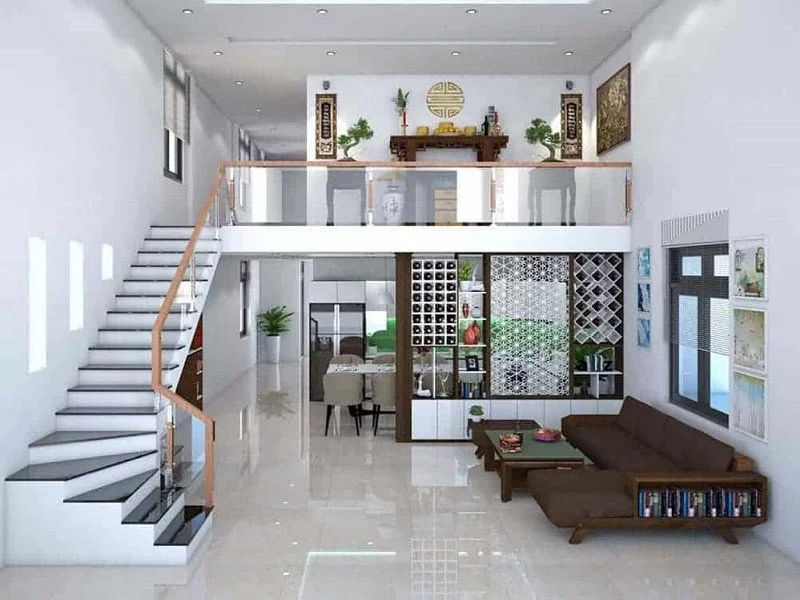 Nhà gác lửng có phòng thờ 2