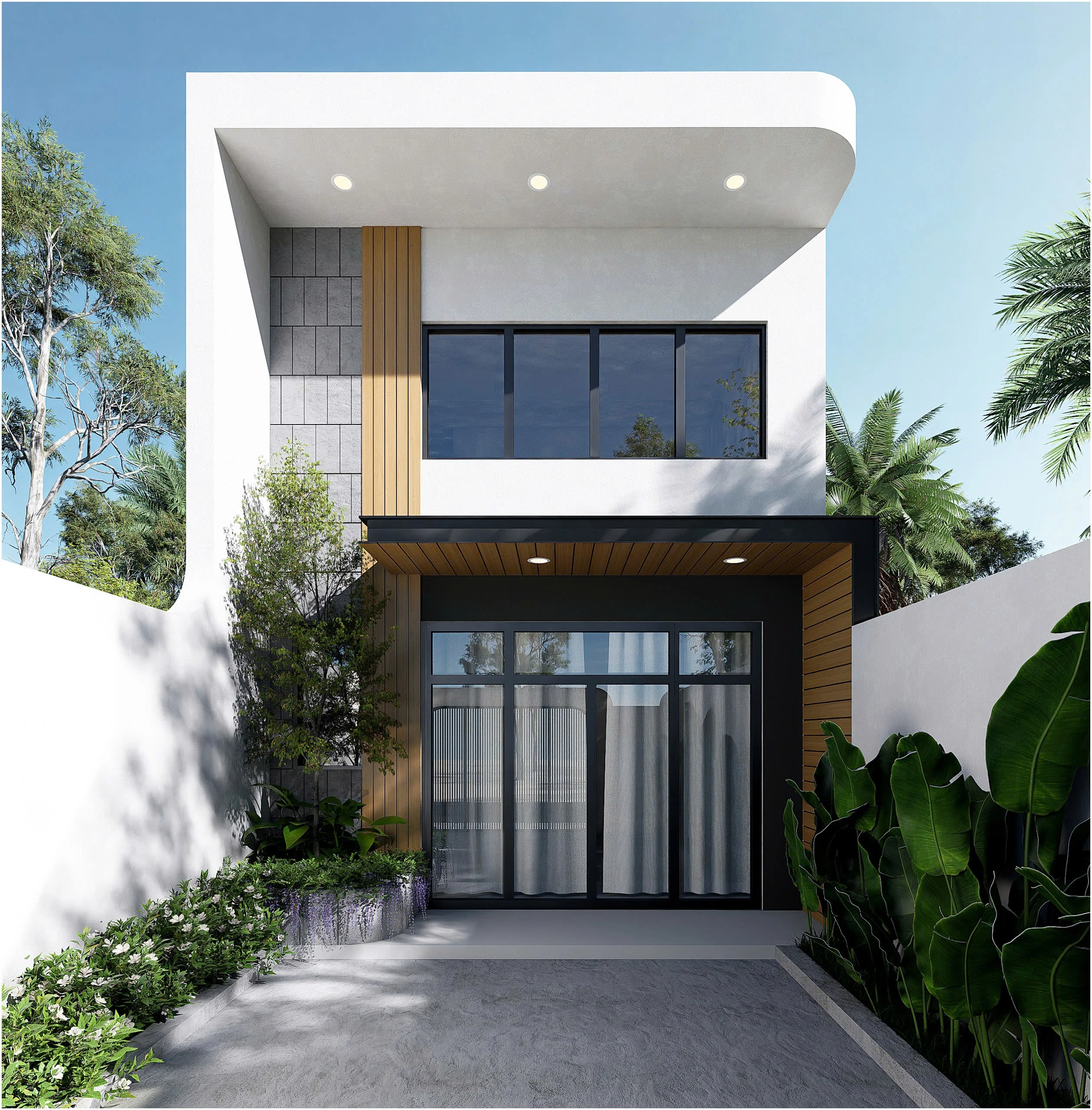 Mẫu nhà gác lửng 5x15.5m dành cho gia đình nhỏ.
