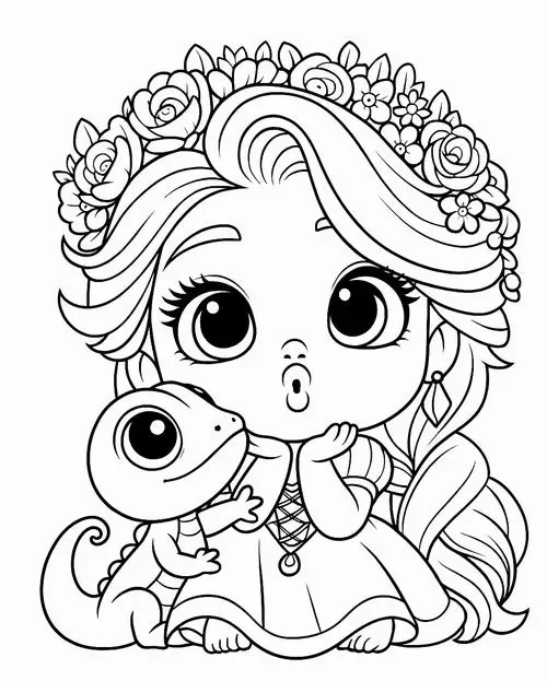 55 Tranh tập tô màu Công chúa Chibi váy đẹp mắt to cho bé thỏa sức tưởng tượng