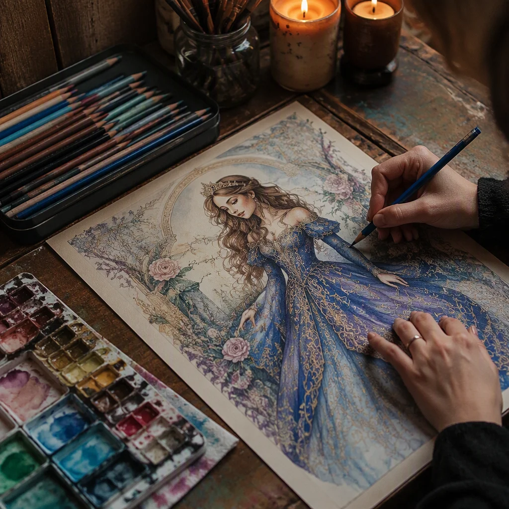 Mẫu tô màu công chúa thứ 31