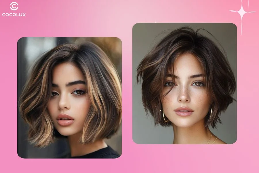 Nhuộm Highlight tóc ngắn Chunky highlight
