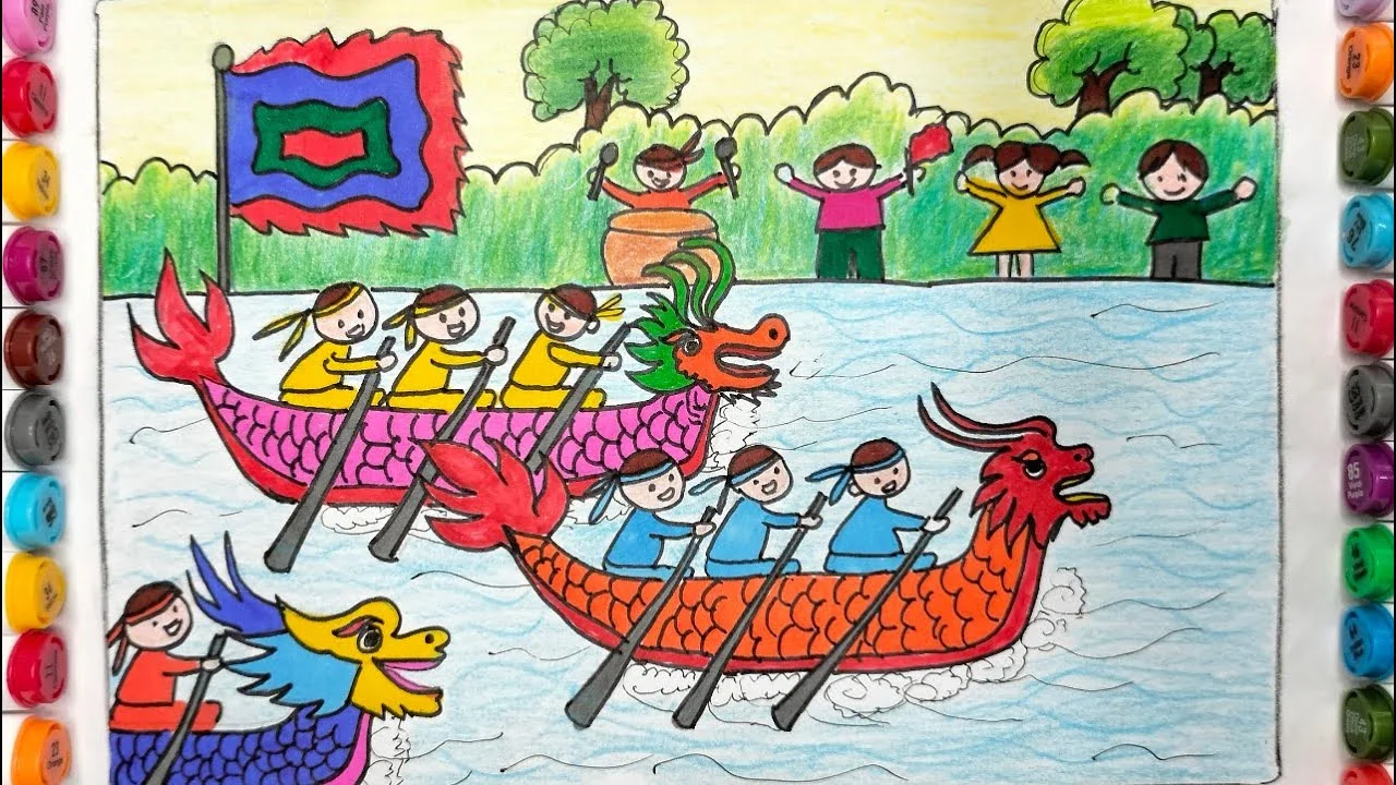 Cách vẽ tranh đề tài lễ hội - Gợi ý 20+ mẫu tranh lễ hội đẹp, dễ vẽ