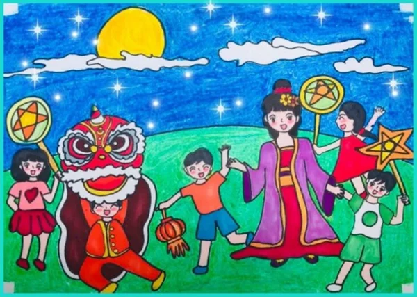 Tranh vẽ đề tài lễ hội, chủ đề lễ hội kéo co, đấu vật, chọi gà, chọi t