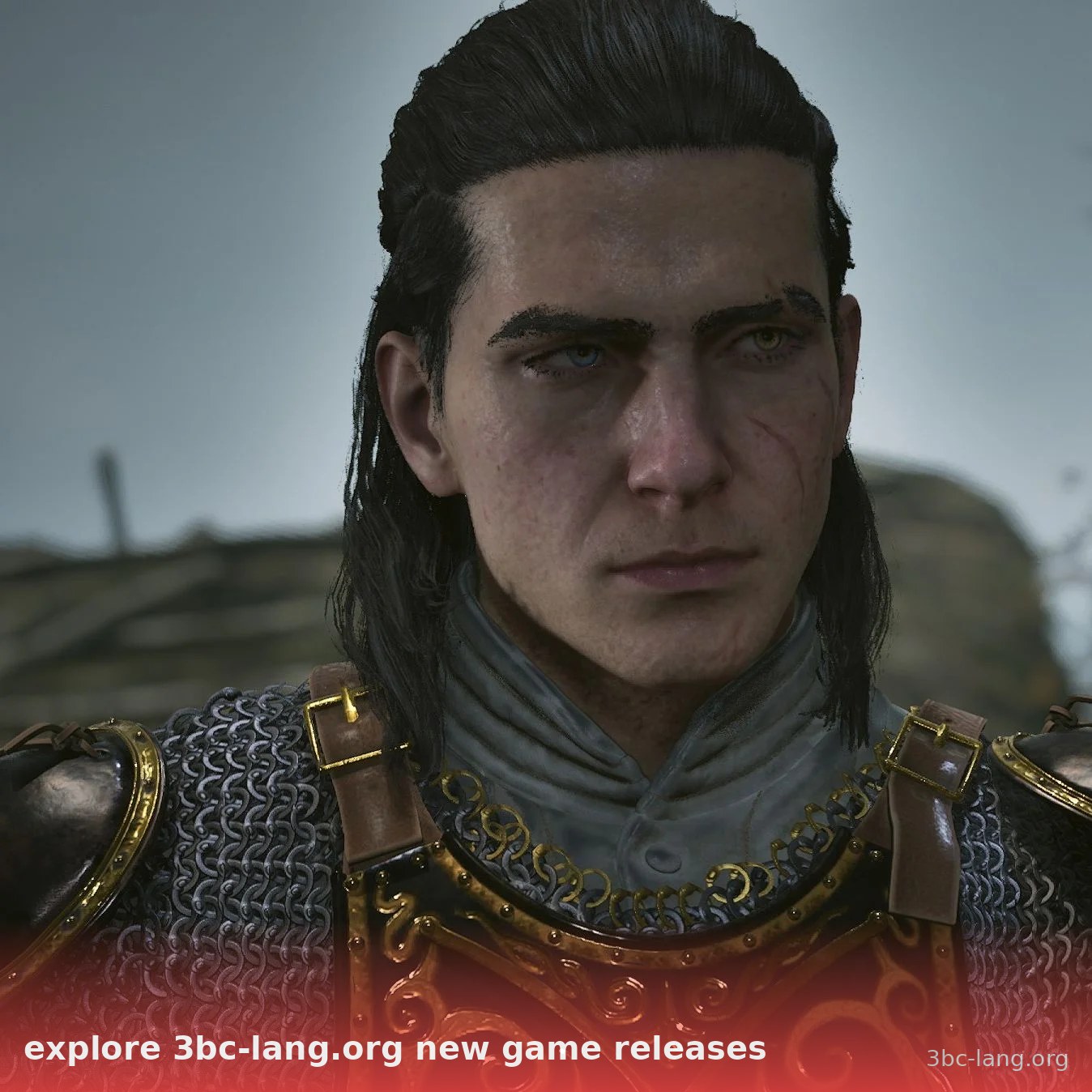 explore 3bc-lang.org new game releases - nhân vật hiệp sĩ trung cổ trong game nhập vai với giáp đỏ vàng và vết sẹo trên mặt