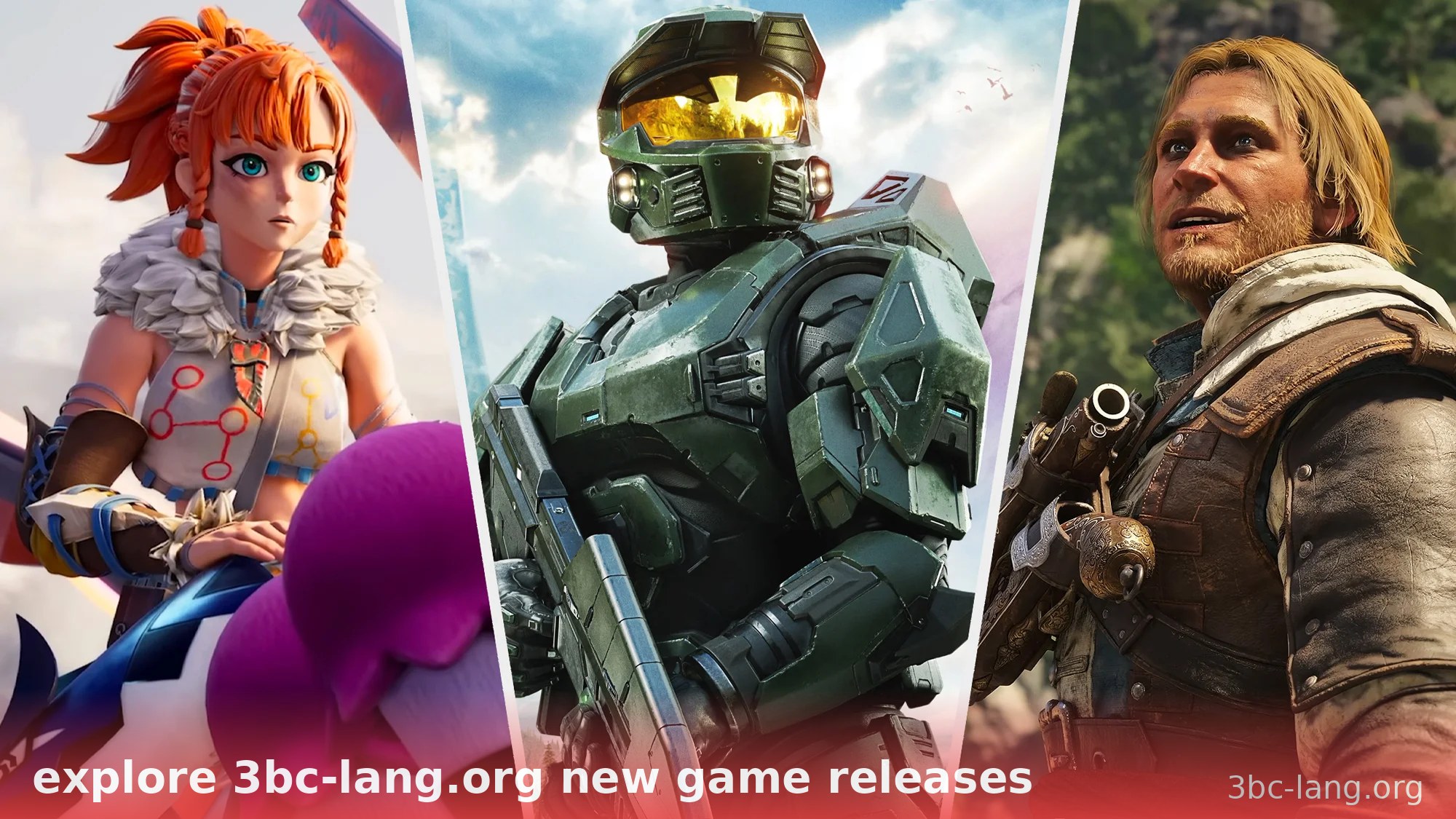 Collage nhân vật game hành động nổi tiếng với nữ thợ săn và chiến binh giáp xanh - 3bc-lang.org