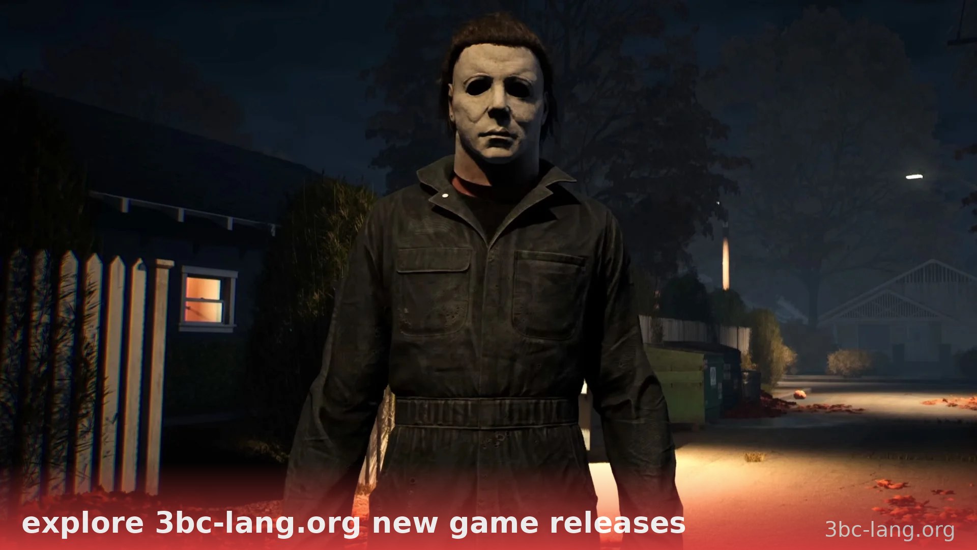 Nhân vật đứng trước ngôi nhà trong đêm - game kinh dị sinh tồn trên 3bc-lang.org