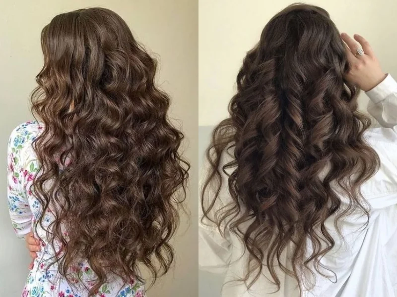 Tóc xoăn hippie lọn tóc xoăn lớn chồng bên nhau
