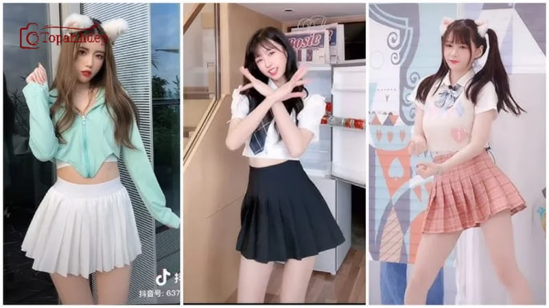 ảnh gái xinh Trung Quốc mặc váy ngắn