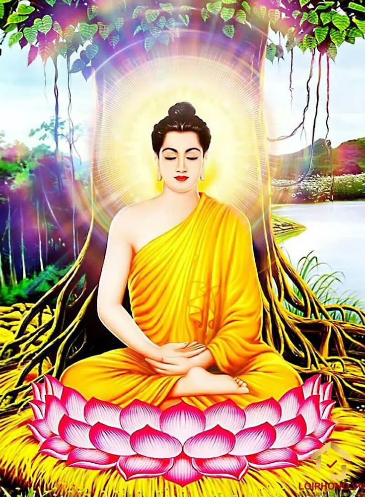 hình ảnh phật ngồi thiền dưới gốc cây bồ đề